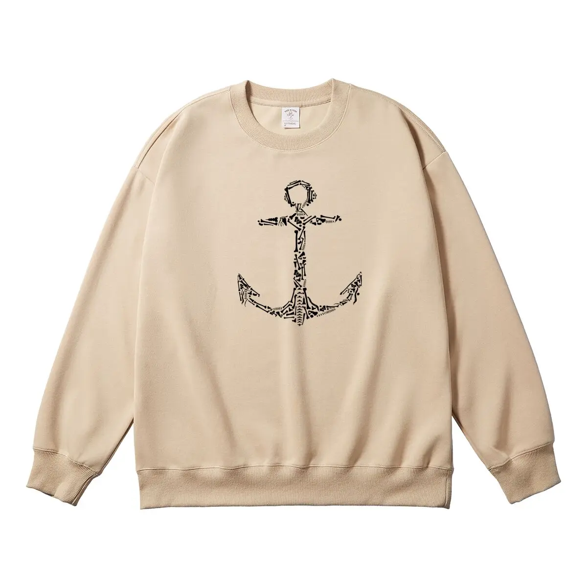 Oversized Women Pullover Vikings Anchor Graphic Woman Tops Female Sweatshirt Round Neck Long Sleeve Autumn Thick Clothes