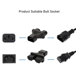 IEC320 IEC 320 C14 Male to Double C13 Female Y Type Splitter Extension AC Power Adapter adaptor C14 TO TWO C13connector