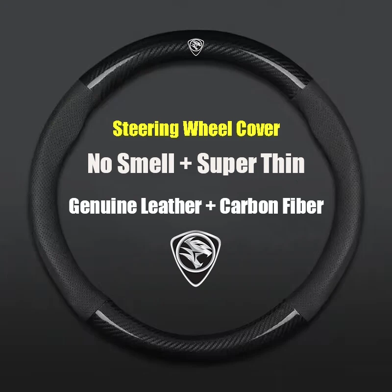 38cm Non-slip Car Steering Wheel Cover Carbon Fiber Ultra-thin For Proton Exora Persona Saga Waja Wira X50 X70 Preve Savvyin