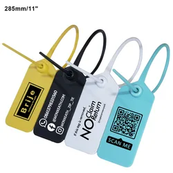 Disposable Plastic Security Seals, Garment Tag Cable Tie Label for Logistics Container Clothes Bags, 285mm, 11