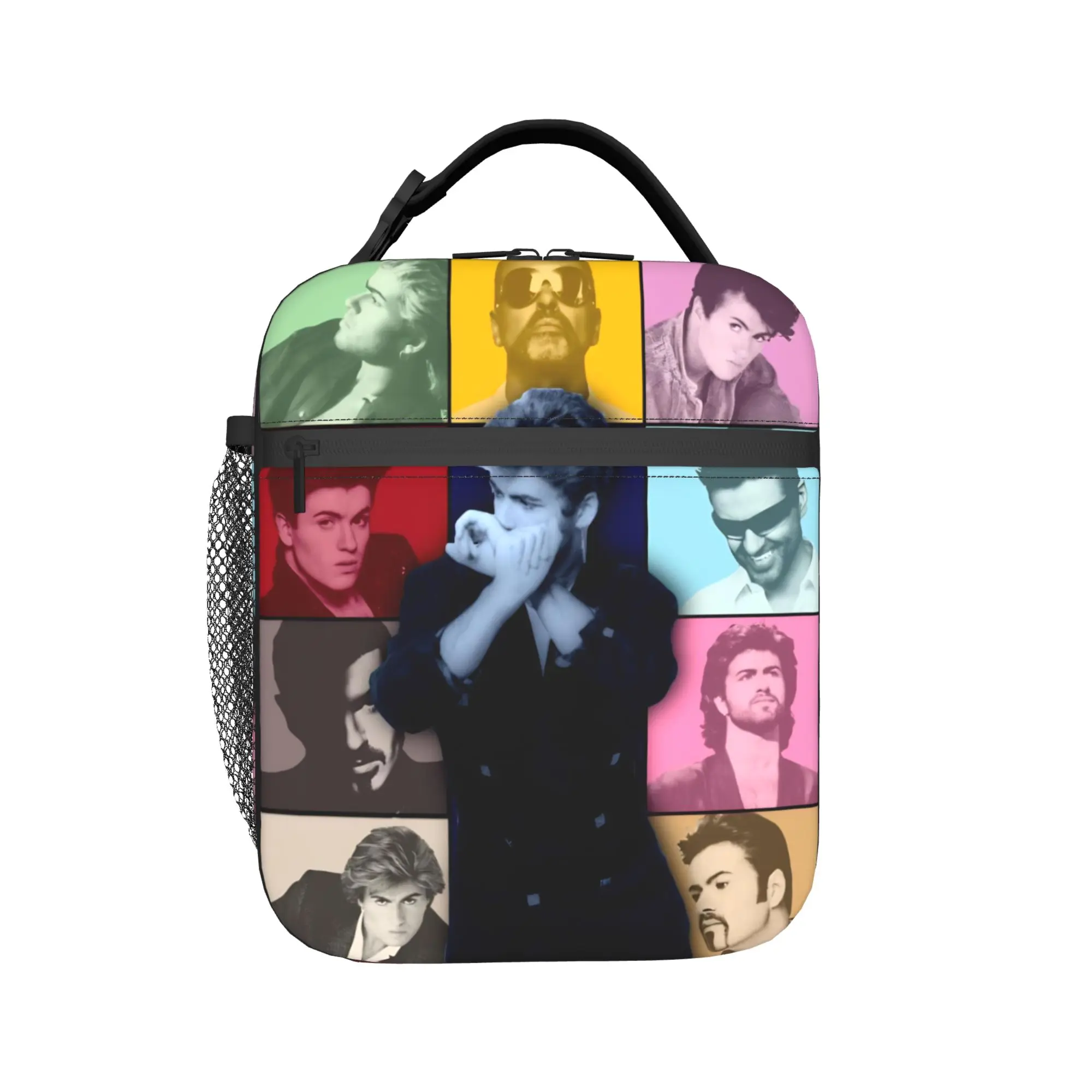 George Michael British Singer Lunch Bag Lunch Box For Child Outdoor Picnic Portable Cooler Bag Waterproof Thermal Tote Handbags