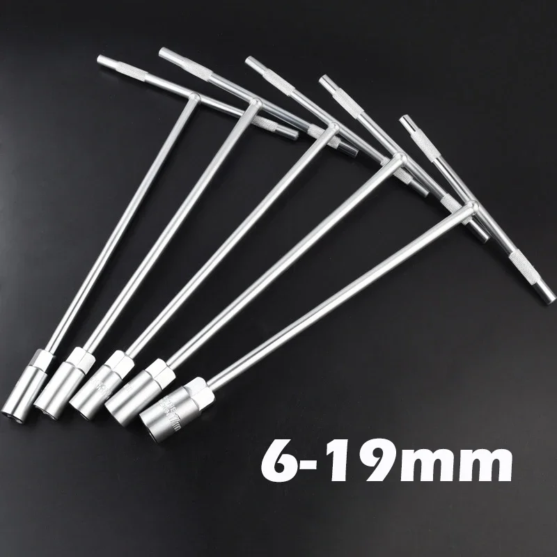 6-19mm T-Style Socket Wrench Mechanics's Driver Repair Socket Set Car Mechanical Workshop Tools Hex Wrench Hand Tools Nut Key