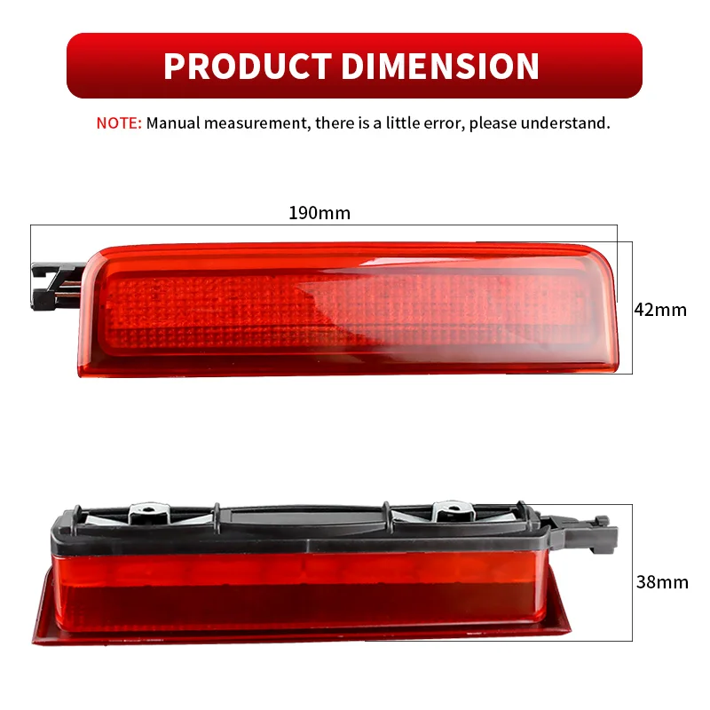 Picture 3: 1PC LED Third Brake Light For VW Caddy MK3 MK4 2004-2020 High Level Stop Lamp 2K0945087C 2K0945087G 2K0945087A third brake light