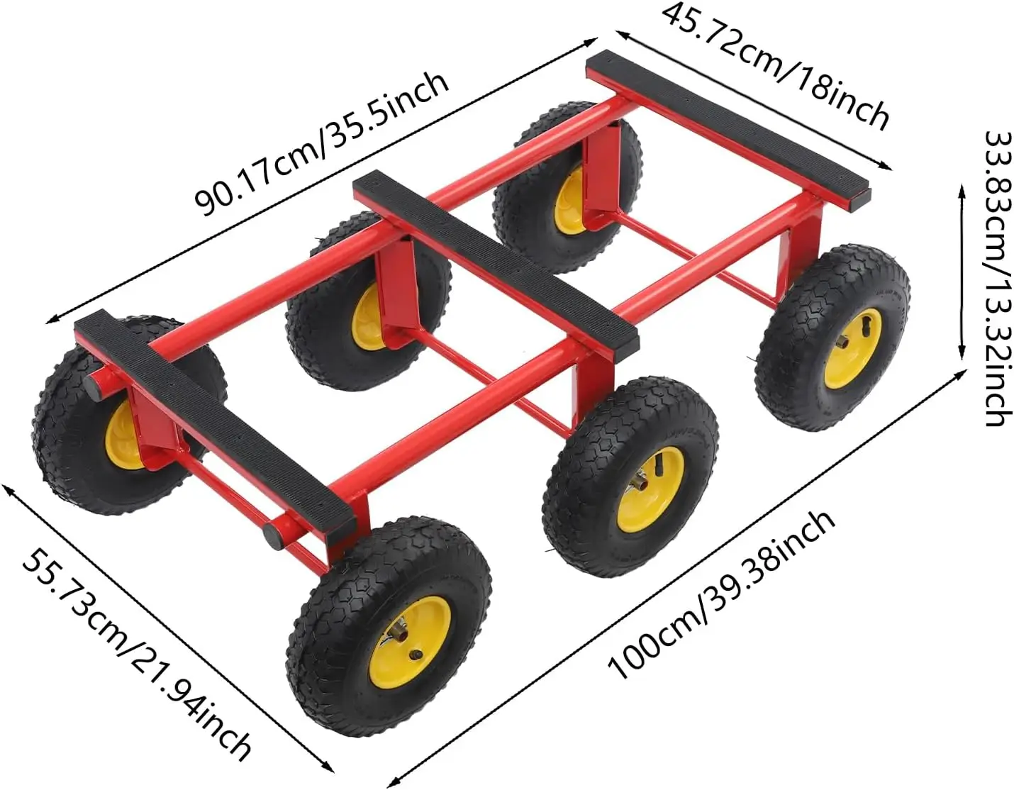 1200LBS 6-Wheel All-Terrain Dolly, Heavy Duty Furniture Dolly with 10