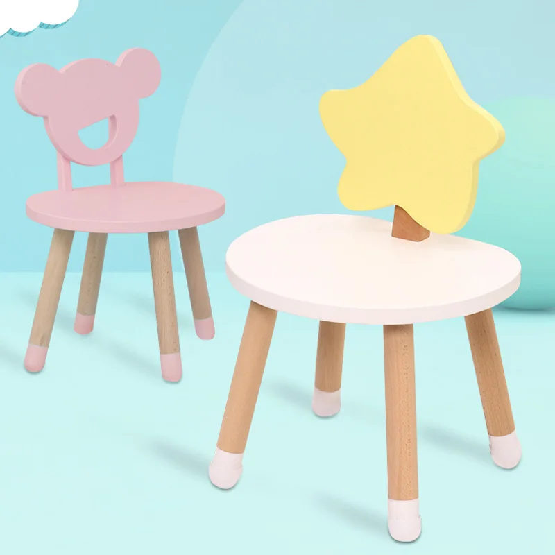 Modern Wooden Kids Chair Nursery Room Children\'s Furniture Playroom Preschool Kindergarten Reading Playing Cartoon Animal Chairs