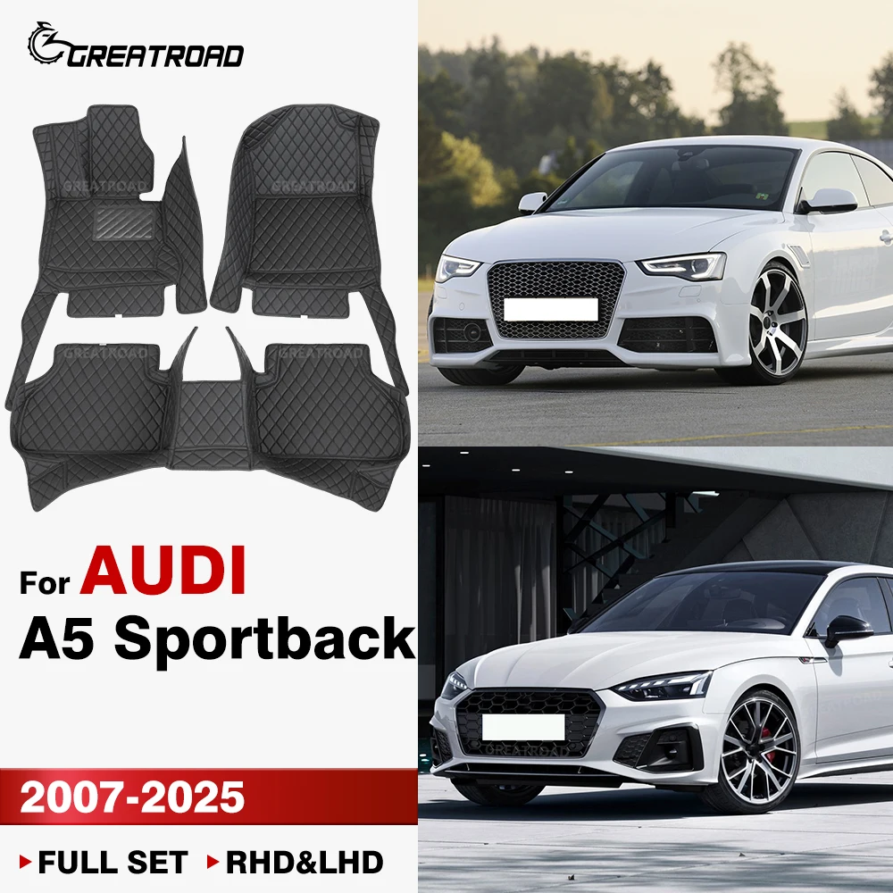 Tapis de sol de voiture pour AUDI A5 Sportback (4 portes) 2007-2025 2024 2023 2022, tapis de sol sur mesure, accessoires intérieurs pour voiture