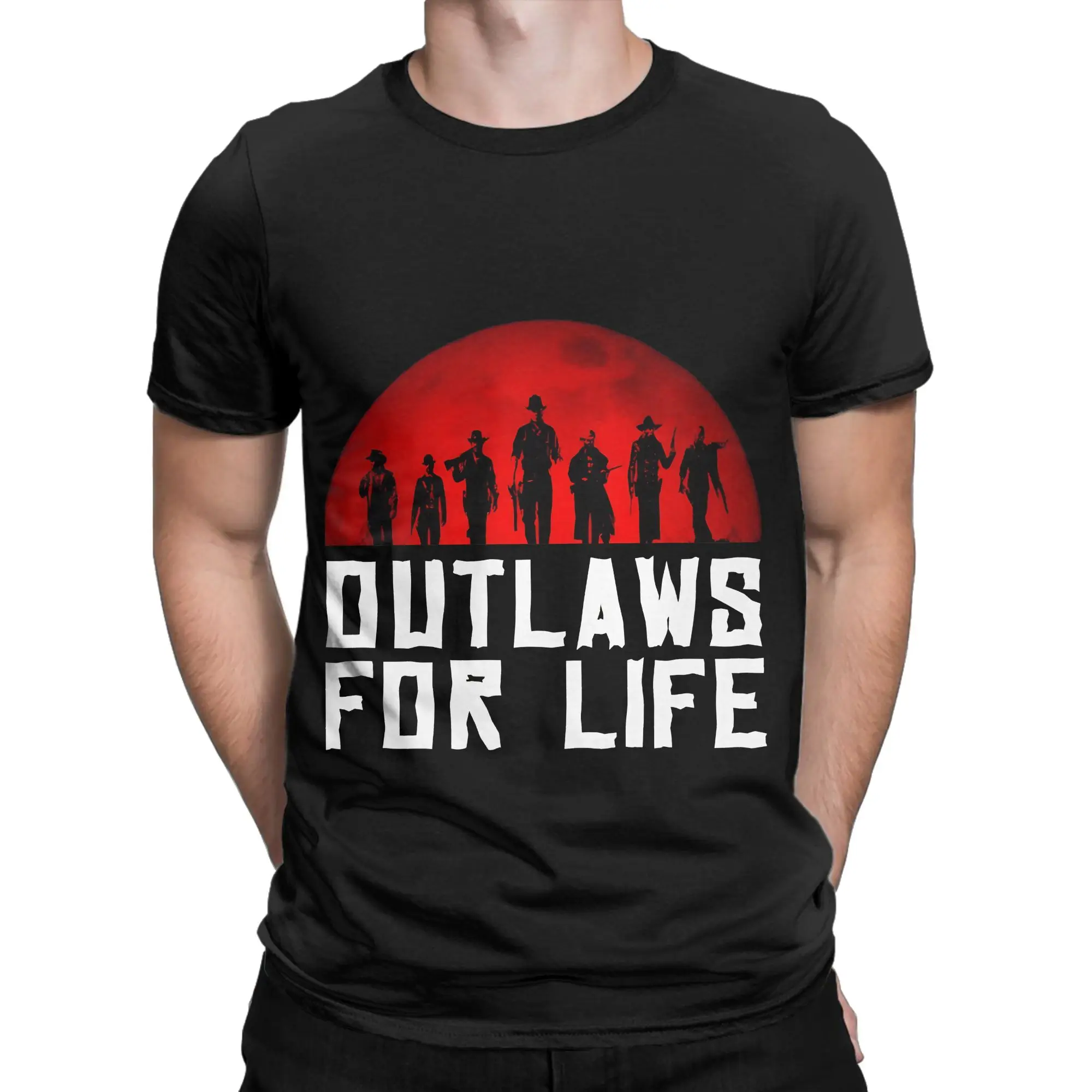 Outlaws for life    Classic Funny 100% Cotton T-Shirt arthur morgan Tees Tops For Men