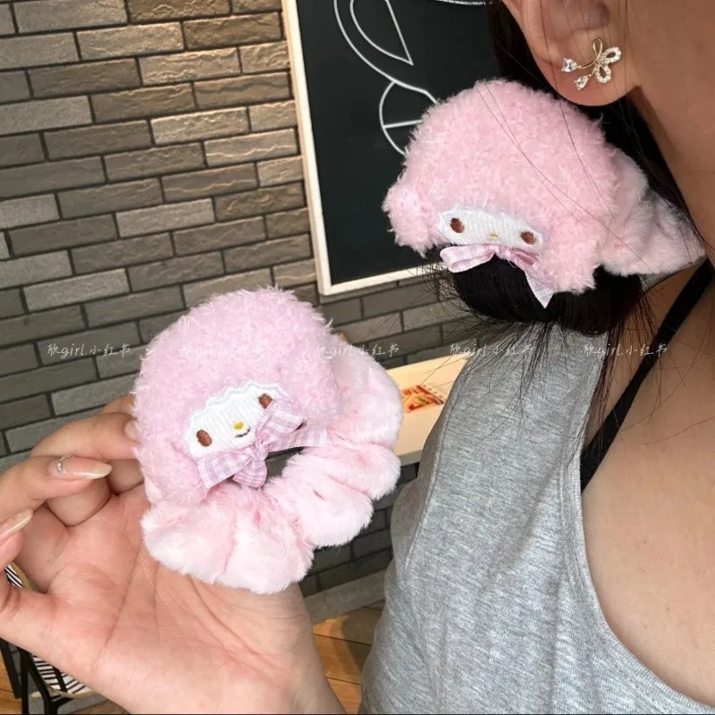 Autumn Winter Lovely Doll Scrunchie Kawaii My Melody Anime Sanrio Cute Cartoon Children Hair Rope Hair Decoration Gifts for Kids