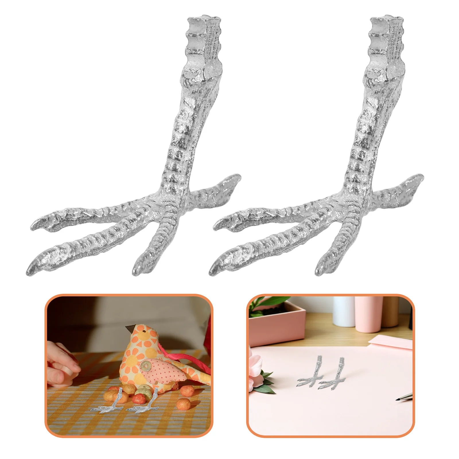

10pcs Realistic Bird Feet Iron Parrot Claw For Diy Crafts Decoration Simulation Animal Foot Ornament Lifelike Paw Accessory
