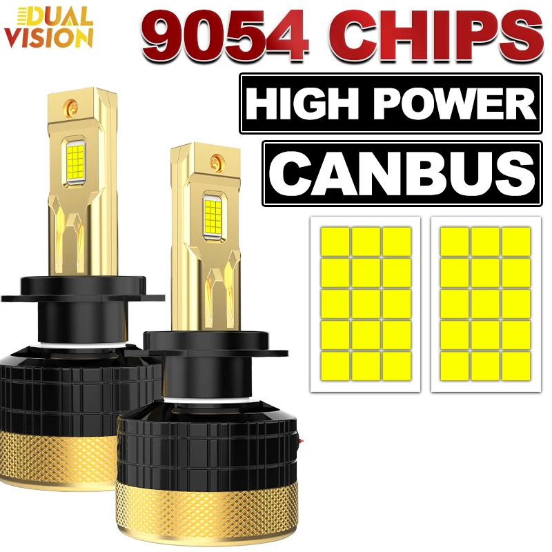

Dualvision H7 H4 H11 Светодиодная фара Canbus H8 H9 H1 9005 9006 HB3 HB4 9012 HIR2 Лампа 30 шт. 9054 CSP Чип Супер яркий турбо-светильник