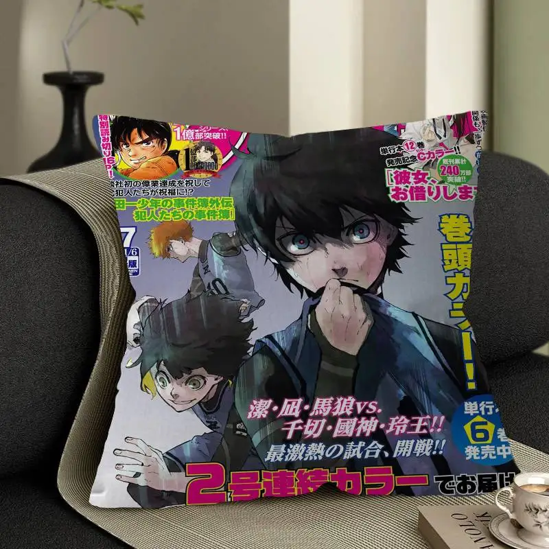 أنيمي الأزرق قفل غرفة ديكور جماليات كيس وسادة ديكور المنزل غرفة نوم أريكة سرير الأريكة وسادة غطاء 45x45 #5