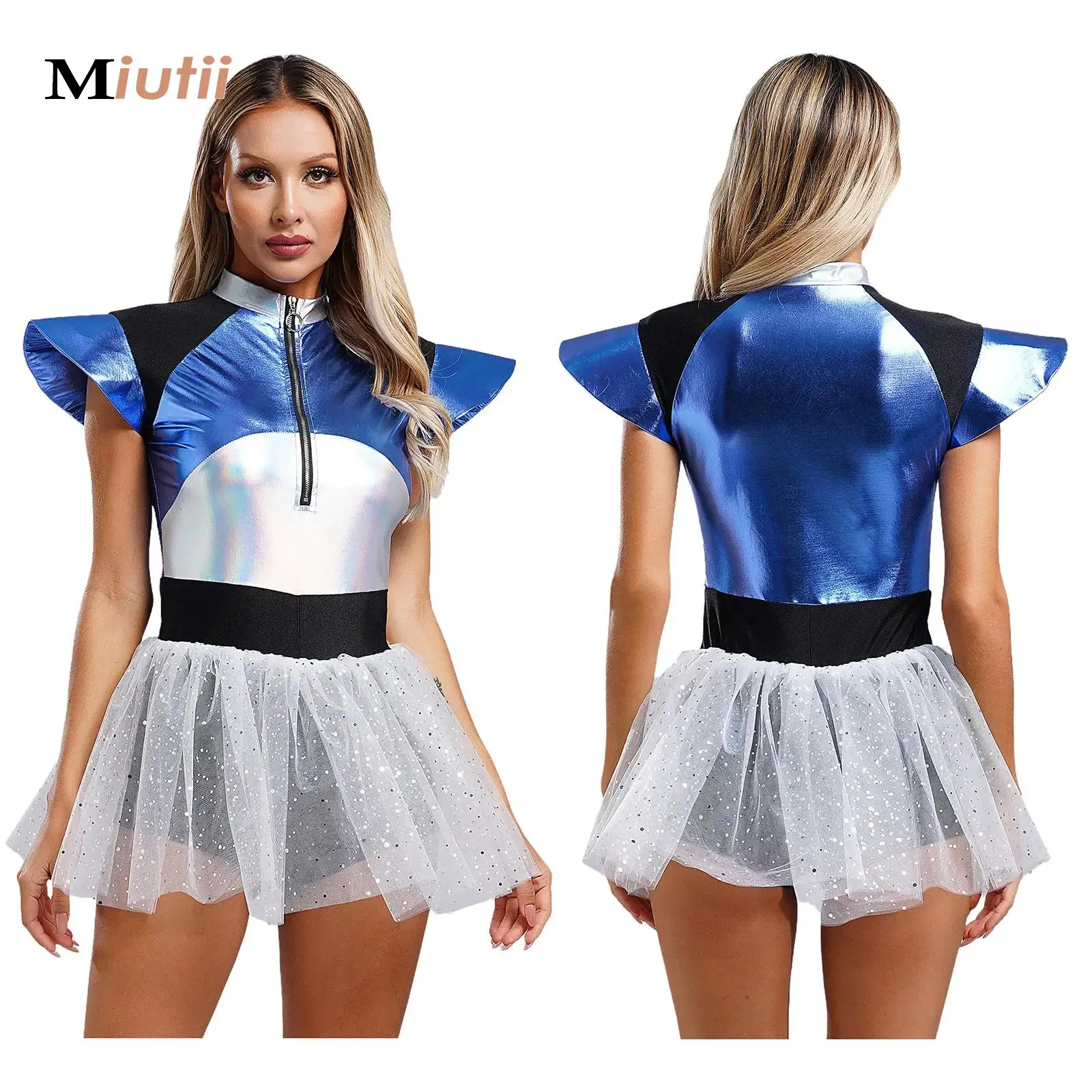 

Женское балетное платье-пачка для взрослых, яркое сетчатое тюлевое платье, гимнастическое трико, танцевальная одежда, костюм для косплея на Хэллоуин инопланетянин