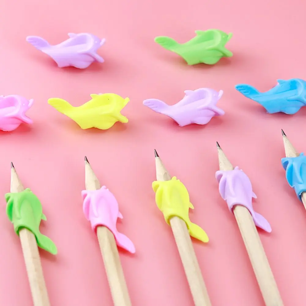 Silicone Pencil Grips Posture Correction Tool Training Grip Holder Stationery Students Ergonomic Fish Shaped Writing Aid Grip