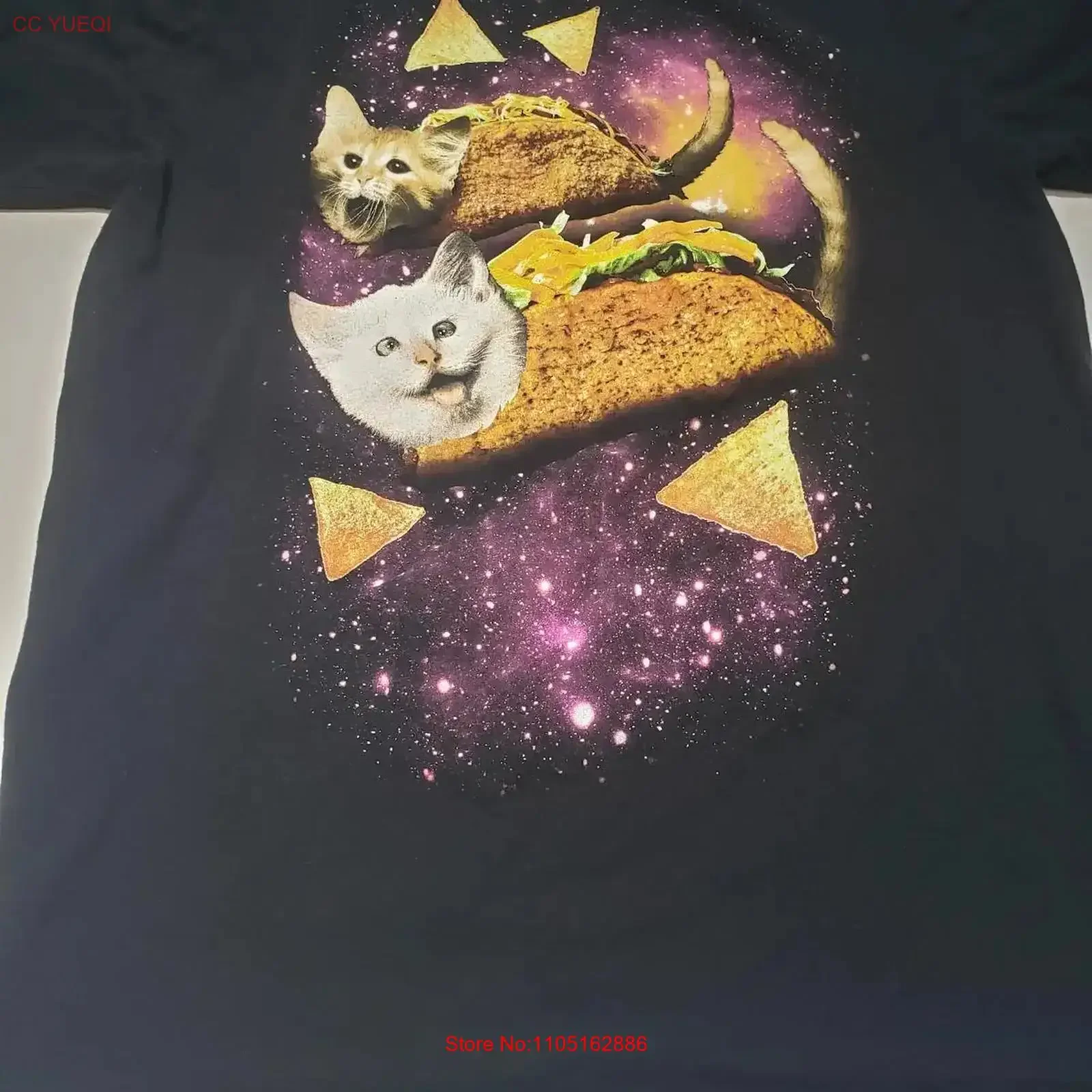Black Matter Taco Nachos Space Cats T Shirt Size XL vintage Washed graphic streetwear Breathable fashion Soft designer clothes