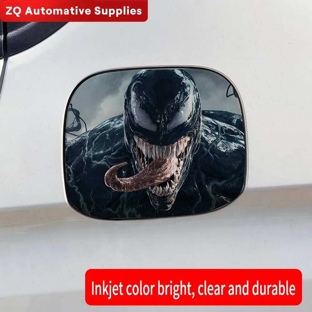 Car Sticker Venom Car Fuel Tank Cap Trim Cover Decoration Waterproof Sunscreen Stickers Pull Fuel Consumption Decal Accessories