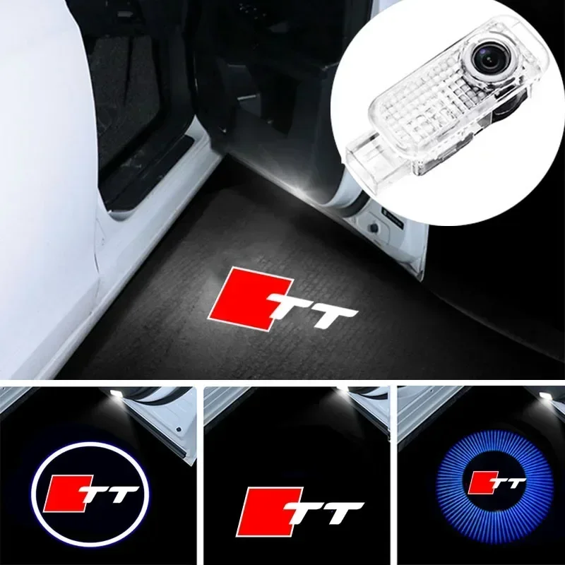 2Pcs for Audi TTS Logo 2008 2009 2012 2013 2017 2019 2020 2021 2022 LED Car Door Welcome Courtesy Projector Ghost Shadow Lights