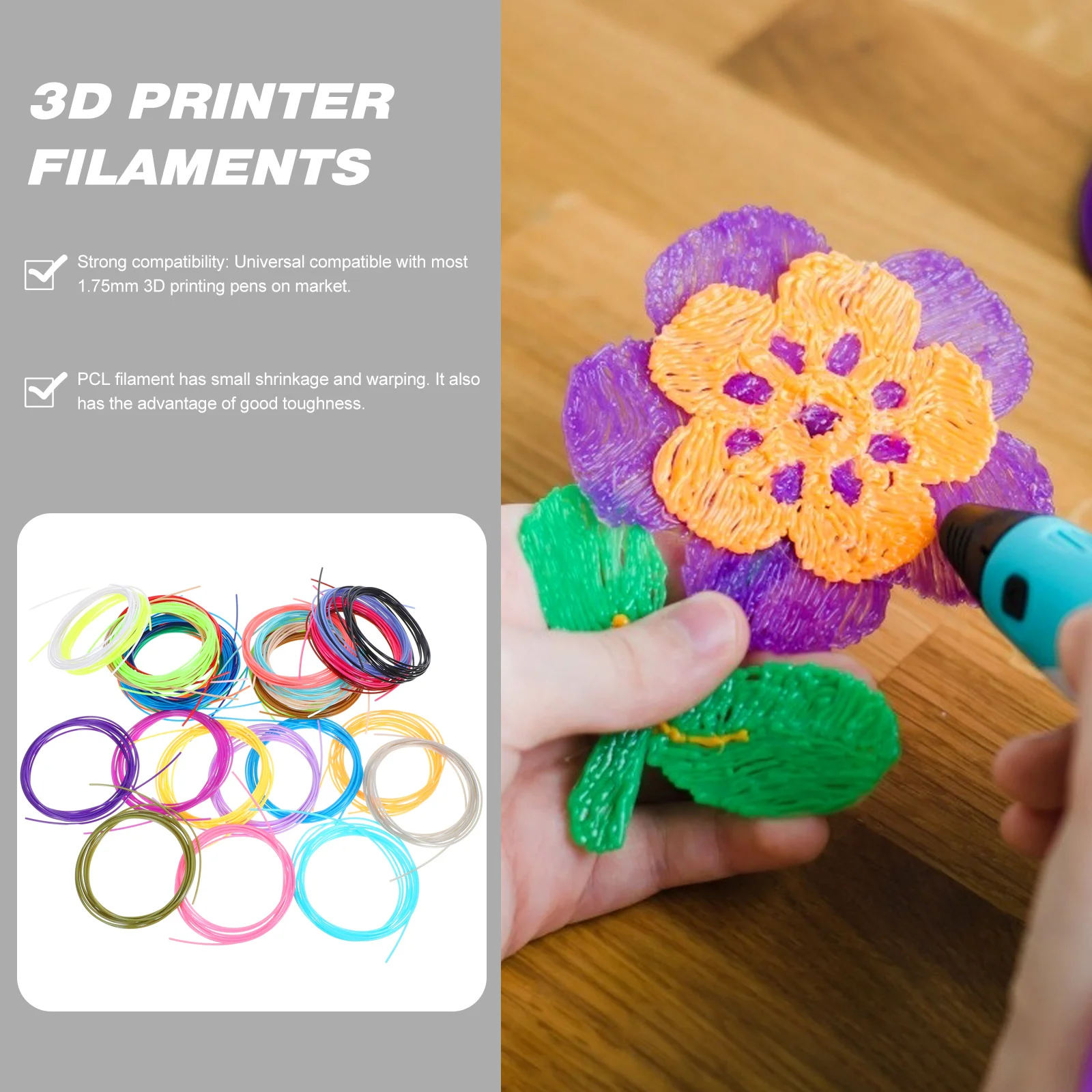 30 لفات خيوط طابعة ثلاثية الأبعاد 1.75 مللي متر مقاومة درجات الحرارة العالية دائم ABS Pla عبوات لخيوط الطابعة ثلاثية الأبعاد 1.75 مللي متر #3