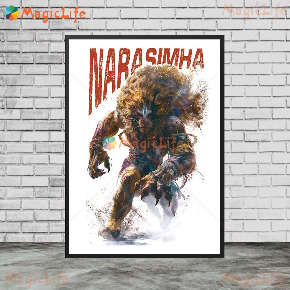 Ganesha Indian Mythology God Religion Hinduism Wall Pictures For Living Room Cartoon Poster Wall Art Canvas Painting Unframed