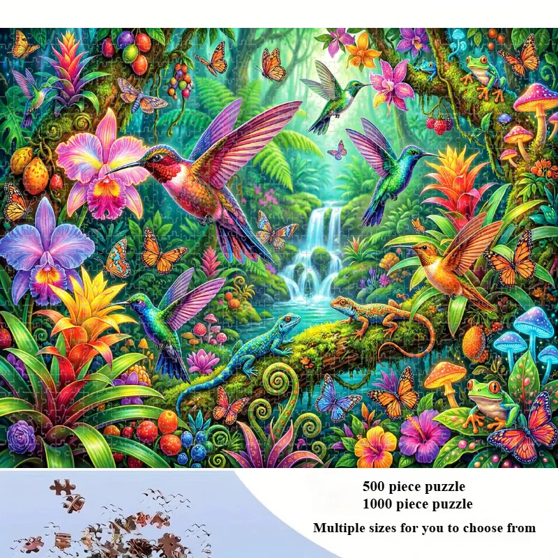 1000 Pieces Tropical Rainforest Jigsaw Puzzles for Adults Home Decor Games Family Fun Floor Puzzles Educational Toys