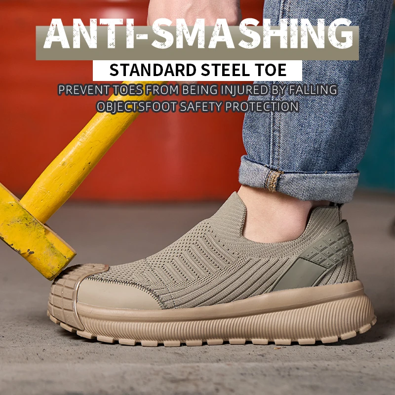 Men's All-Season Work Shoes with Steel Toes: Anti-Impact and Puncture-Resistant, Designed for Long Hours on Your Feet