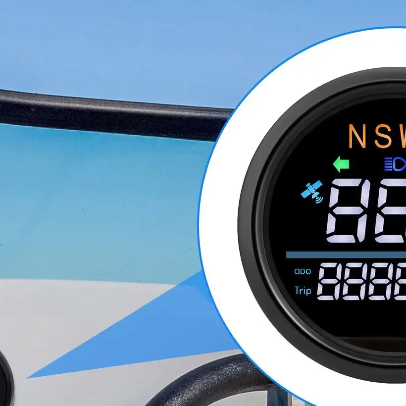 

85mm Digital GPS Speedometer Odometer Trip KMH MPH Compass Turn Signal Light For Car Motorcycle Waterproof Speed Meter 12V 24V