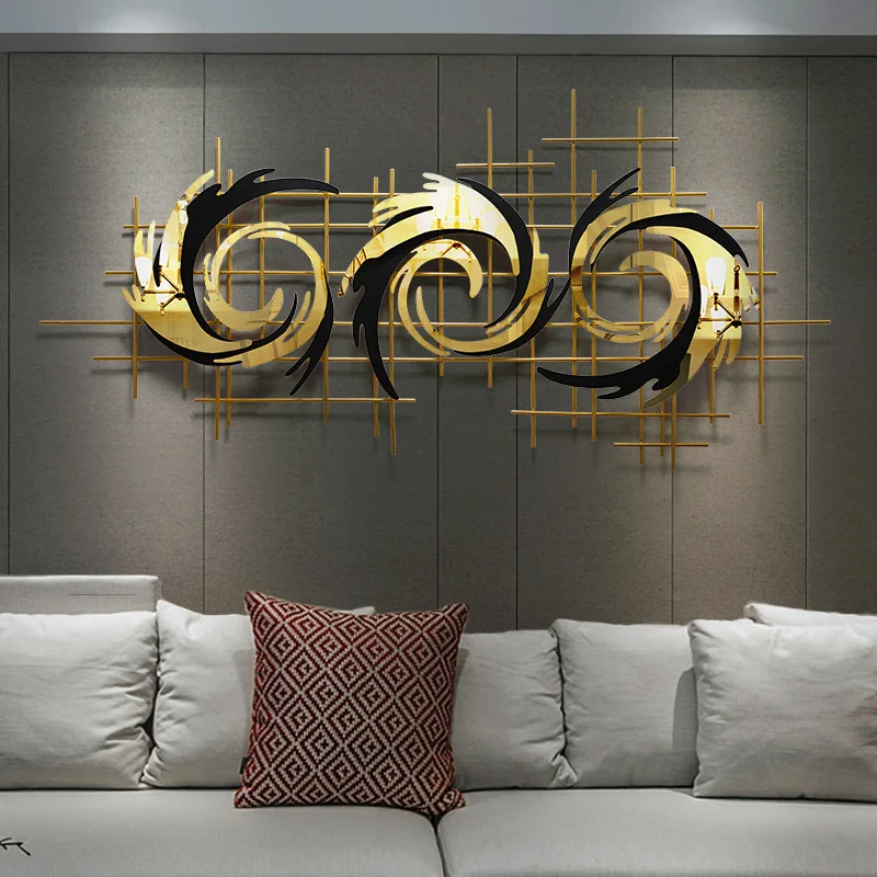 

Modern Luxury Living Room Sofa Background Bedroom Room Pendant Iron 3D Wall Hanging Home Decoration Wall Aesthetic