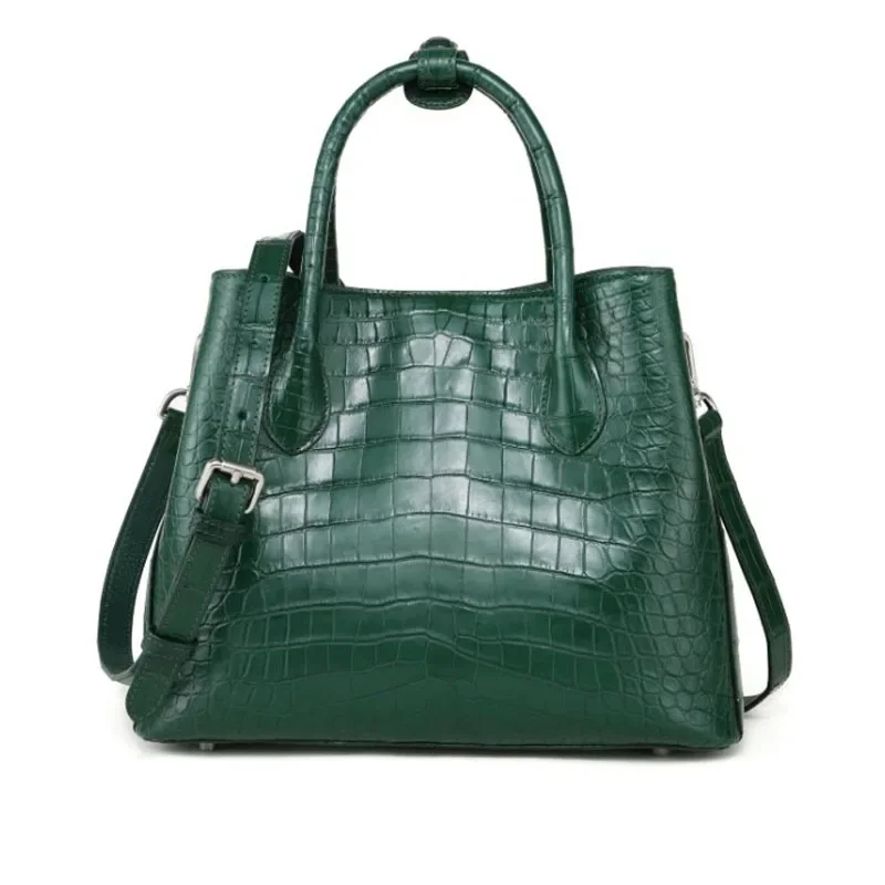 hongzhiyan New European and American style crocodile leather  Female bag solid color tote bag crocodile skin women handbag