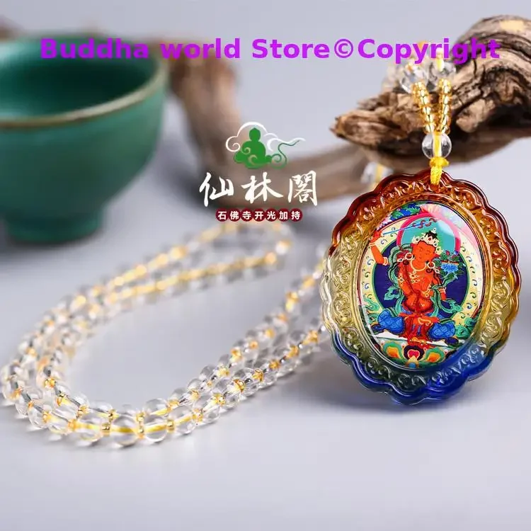 WOW Greco-Buddhist pocket travel efficacious Mascot Auspicious the Bodhisattva Manjusri Buddha Crystal Pendant Buddhist Amulet