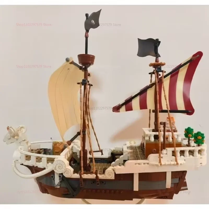 2025 New Pirate Ship 1376PCS MOC-75639 Going Merry Model Kit Custom Warship Puzzles DIY Assembly Creative Kids Gift Building Set