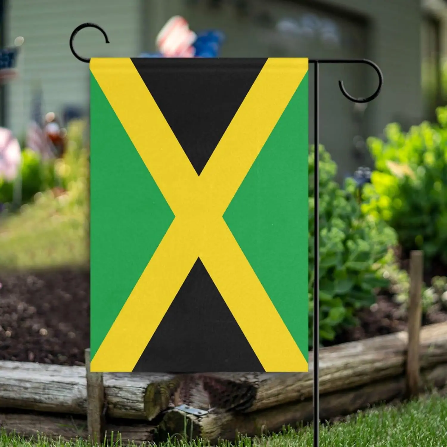Jamaica Garden Flag Jamaican Flag Double Sided Polyester Flag Small Yard Flag for Holiday Outdoor Decorations 12x18 Inch WWL IIC