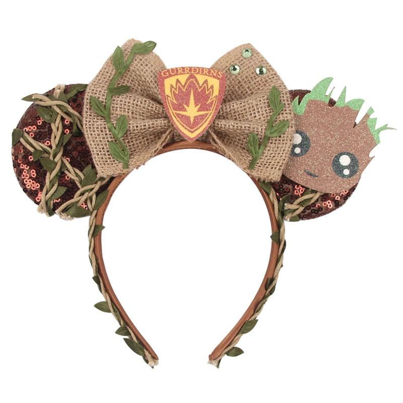 Guardianes de la galaxia Groot Mickey Mouse diadema con orejas adultos niños Grogu sombreros cohete mapache diadema niñas accesorios para el cabello