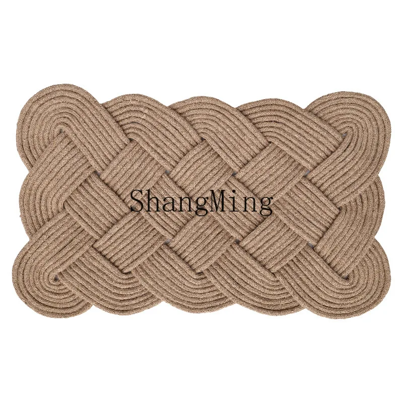

PYH handmade jute rope woven carpet household bedroom entrance thickened pad high-grade sense dirt-resistant