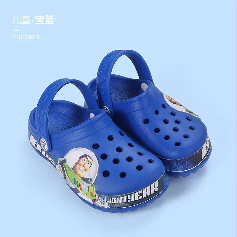 Disney Summer Sandals Kid Boy Girl Cartoon Iron Man Mcqueen Toy Story Buzz Woody Children Slippers Garden Eva Hollow Beach Shoes