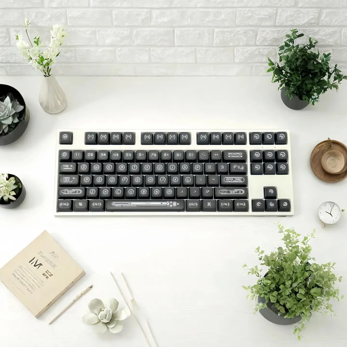 Teclas brillantes por sublimación de tinte, perfil Cherry, 136 teclas, teclas transparentes de ojo de gato negro para teclado de interruptores Cherry MX