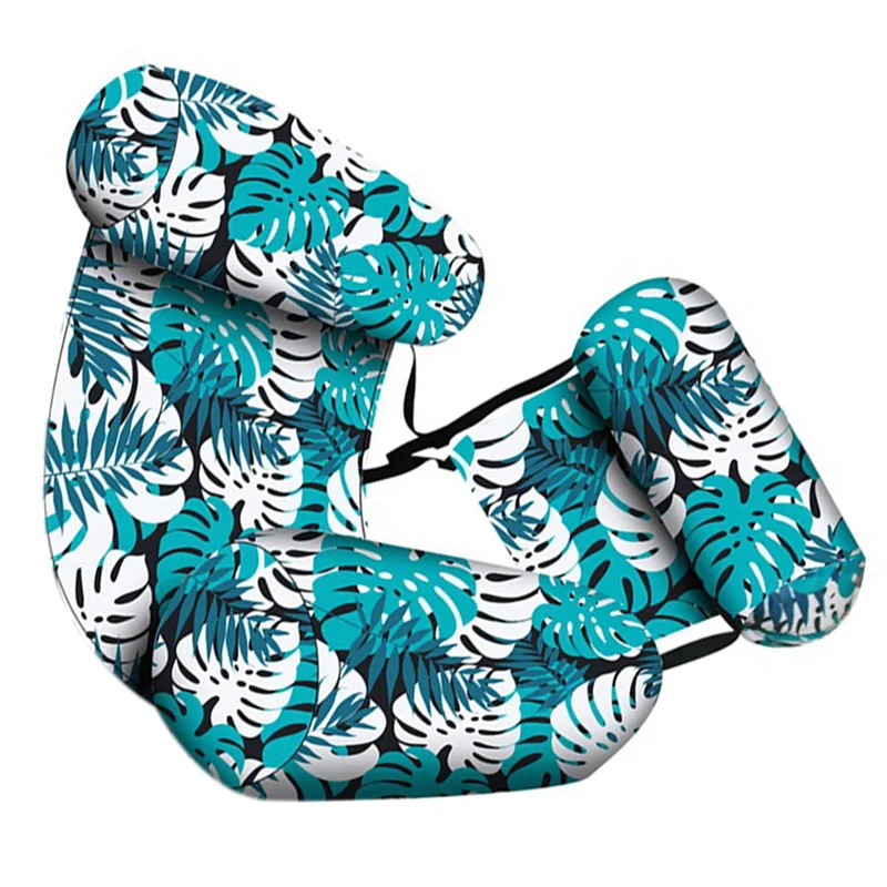 ABWE-2X Pool Floats Chairs Adult,Inflatable Pool Lounge,Plant Pattern Floating Mat Hammock,Blow Up Water Chairs B