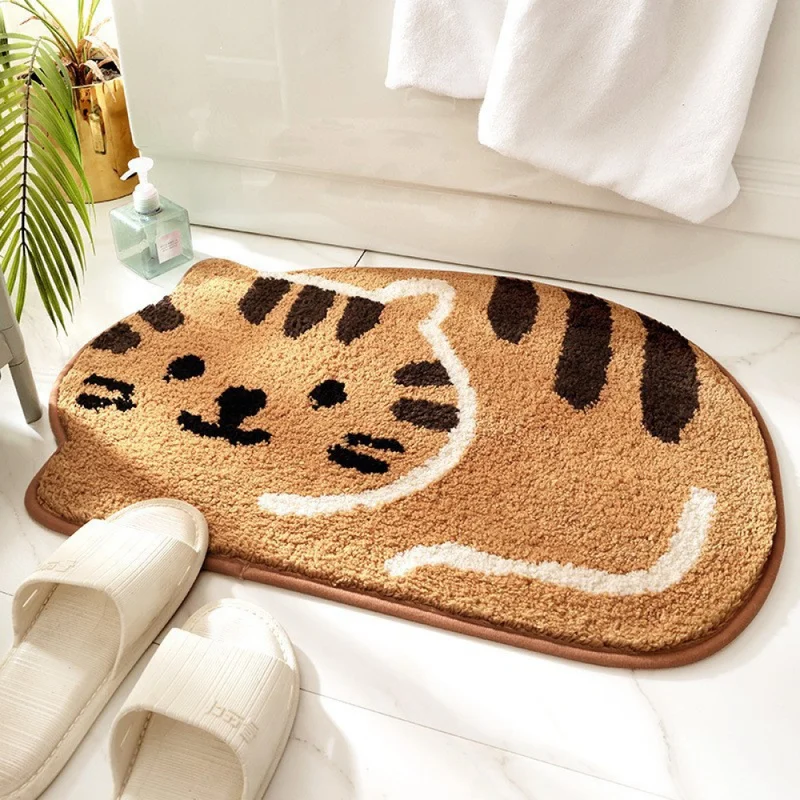 Non Slip Bath Rug, Absorbent Plush Tufted Rug, Bedroom Bedside Rug, Warm Insulation Floor Rug