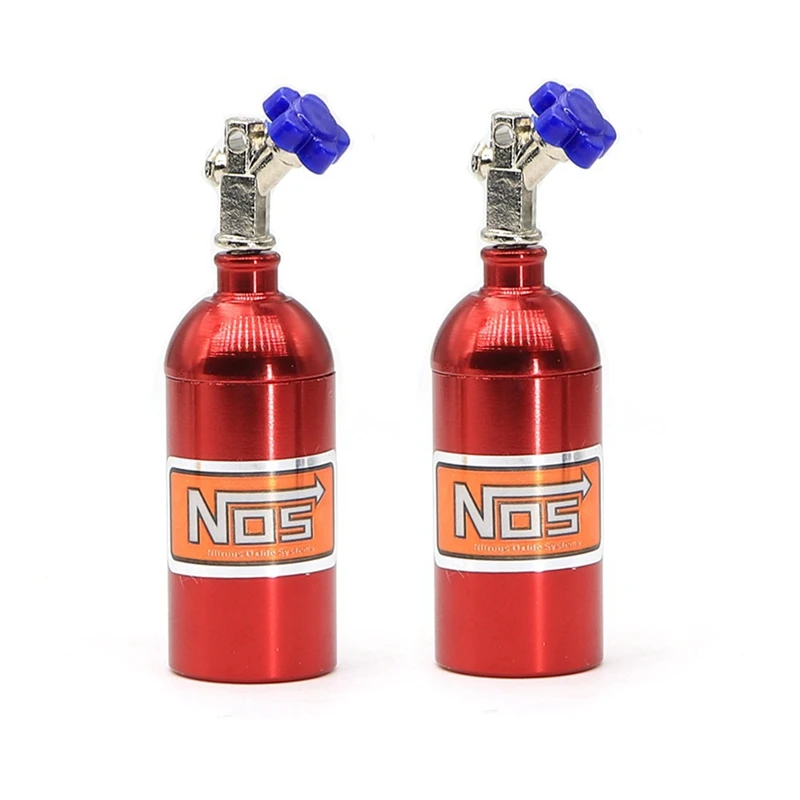 2Pcs Rc Car Metal Simulated NOS Nitrogen Bottle For 1/10 RC Crawler Car Traxxas TRX4 Defender Bronco RC4WD D90 Axial SCX10 1