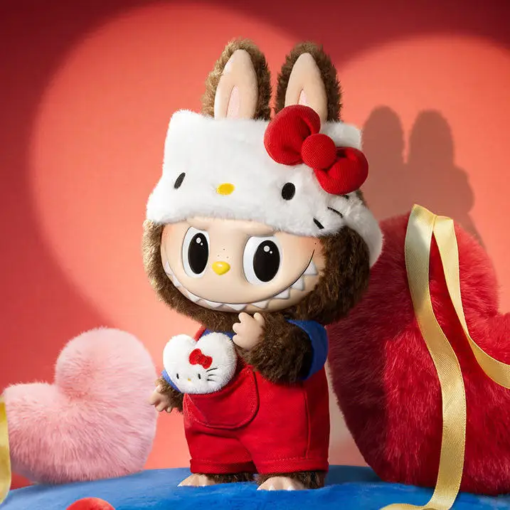 

POPMART Original LABUBU×HELLO KITTYG Joint Venture 38CM Big Doll Surprise Creative Collection of Birthday Gifts in Stock