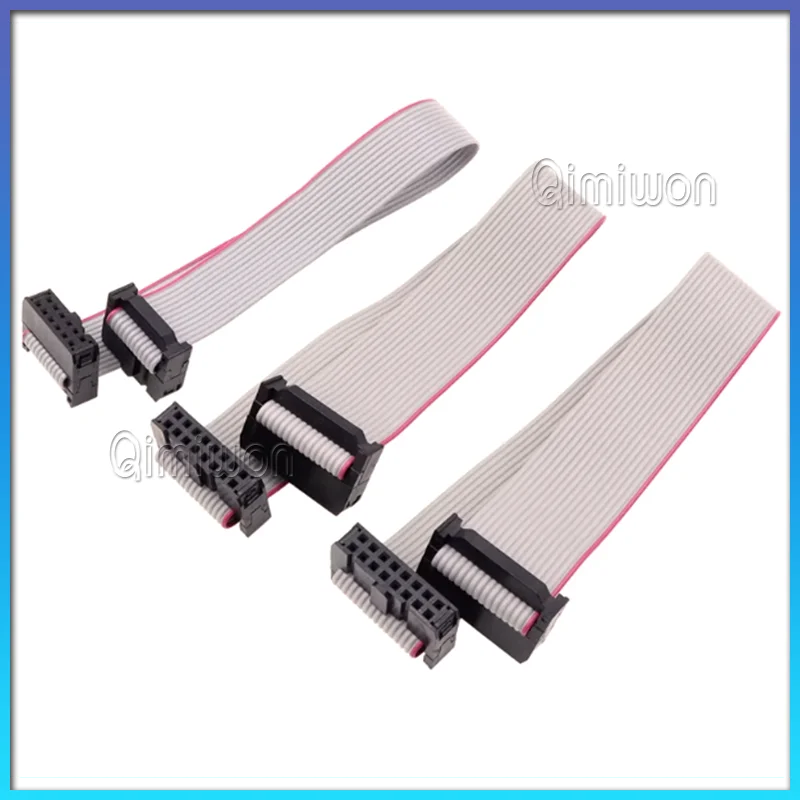 1Pcs 2.54mm Pitch JTAG ISP Gray Flat Ribbon Data Cable FC-6/8/10/12/14/16/18/20/24/26/30/34/40/50 Pin FOR DC3 F/F IDC Box Header