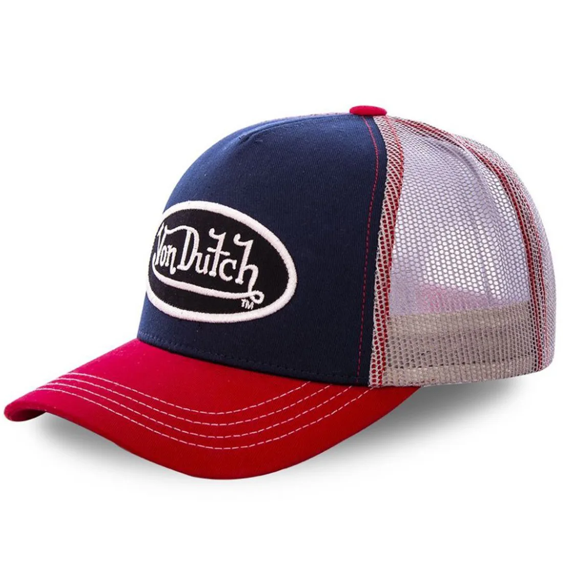 Casual fashion VON Baseball Cap Breathable shade Alphabet embroidery Sunblock Mesh Embroidered DUTCH Trucker Hat