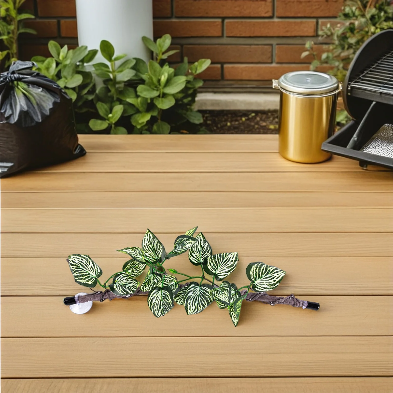 

2pcs Flexible Reptile Hanging Plants Vines Realistic Jungle Climbing Vine Artificial Leaves For Lizard Terrarium Tank