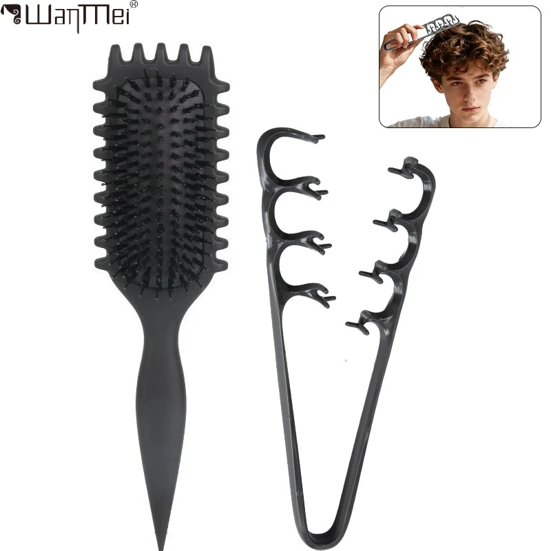 Fluffy Hair Comb for Men Volumizing Wide Tooth Comb Anti Static Curling Styling for All Hair Types Create Texture Hairstyles