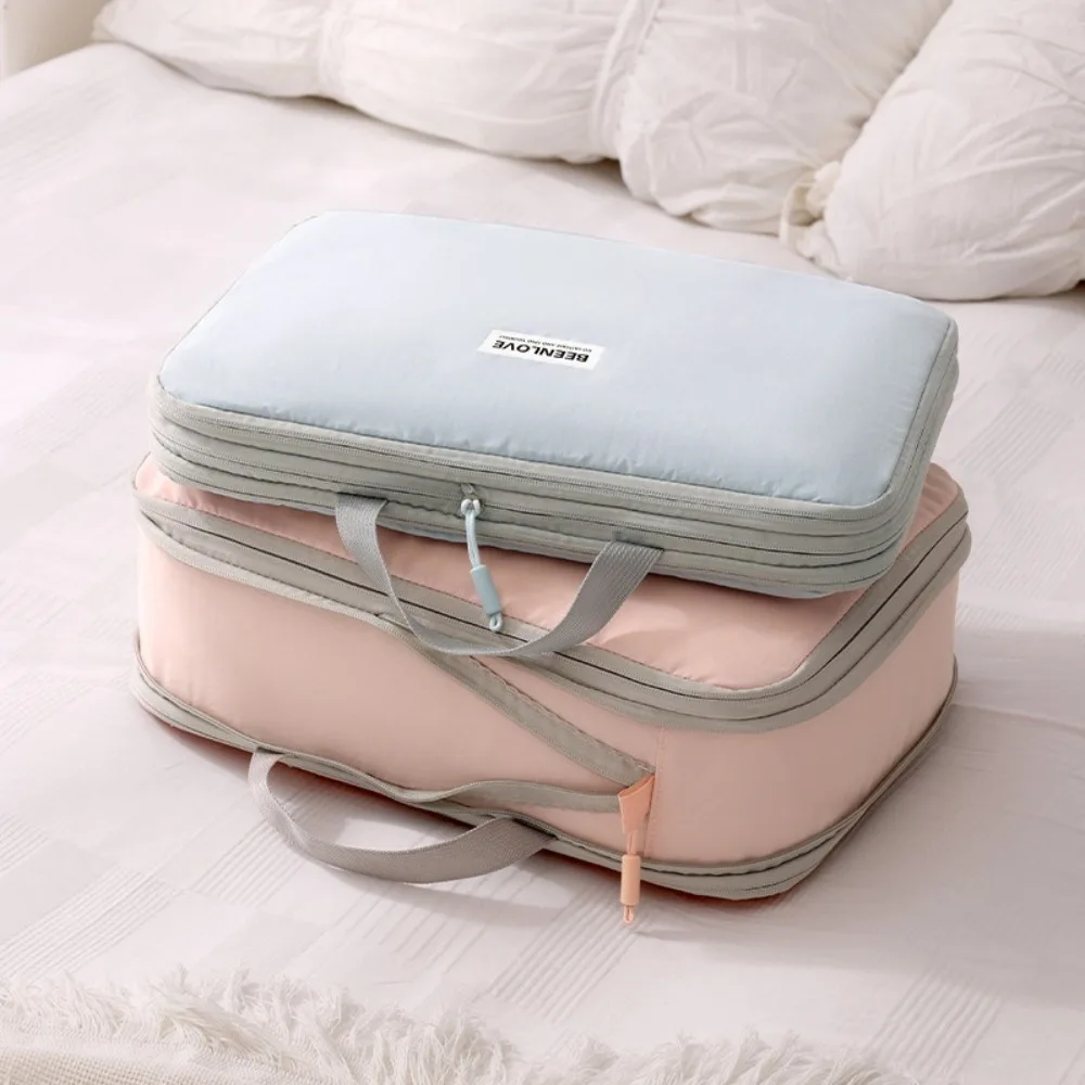 

Large Capacity Compression Packing Cube Waterproof with Carry Handle Clothes Storage Bag Expandable Dustproof