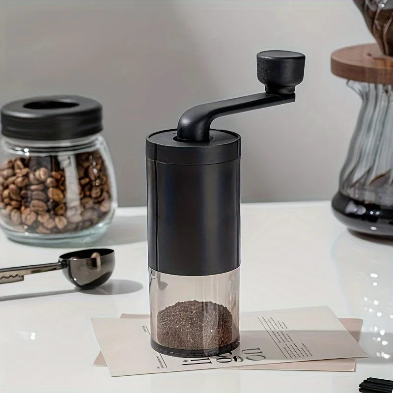 Classic Manual Coffee Grinder with Adjustable Ceramic Burrs Stainless Steel & ABS Hand Crank Mill Portable Easy-to-Clean