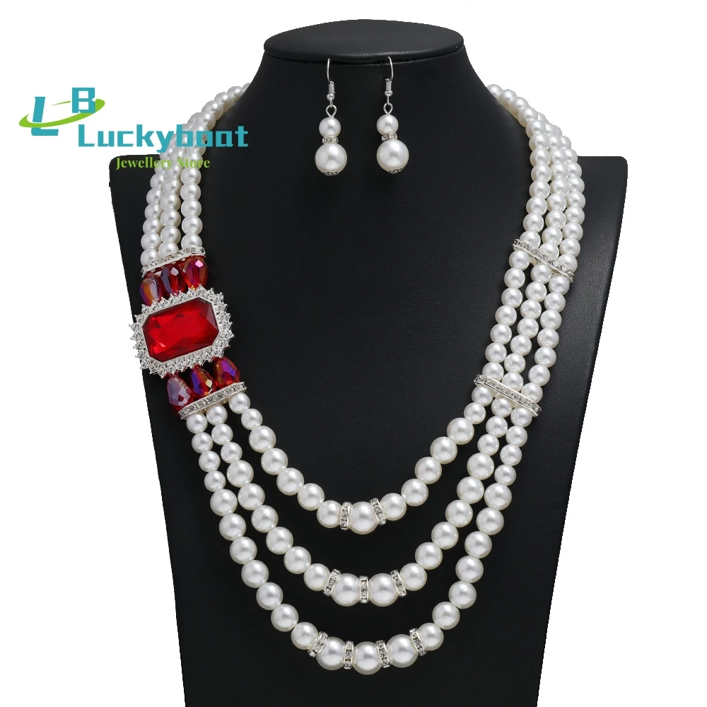 

Diamond Clavicle Pearl Necklace Jewelry Set Fashion Temperament Versatile Women