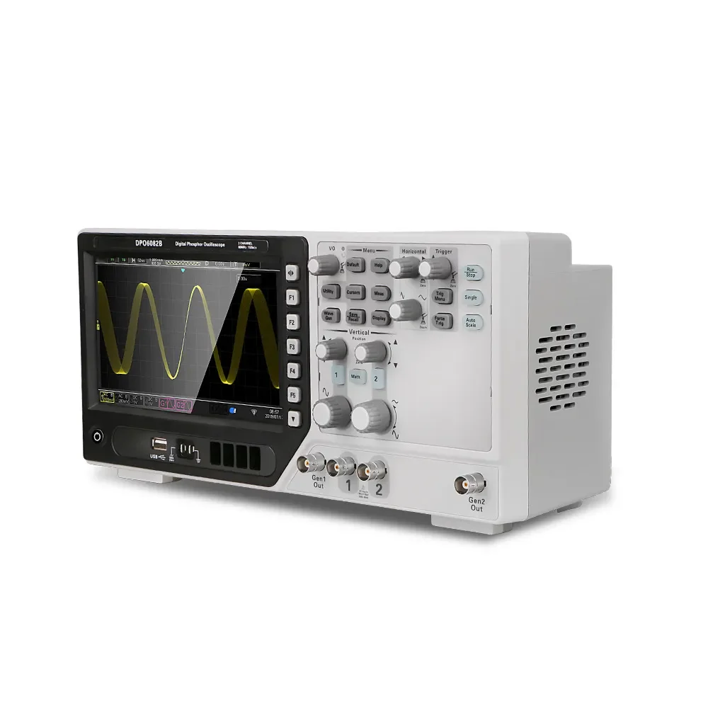 

Hantek Digital Storage Oscilloscope DPO6104B 4 Channels 100MHz 1 GSa/s Real Time Sampling Rate Waveform Generator Spectrum Ana