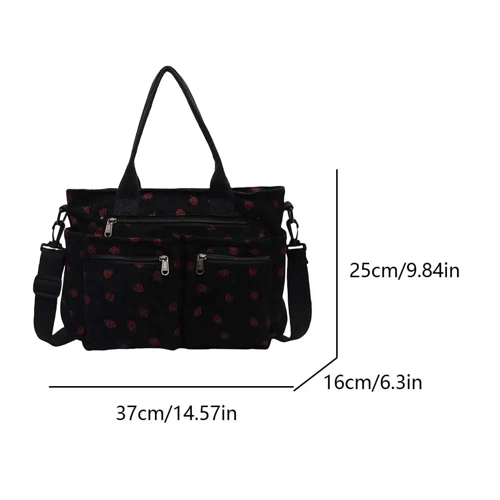 المرأة الفراولة حقيبة كتف موضة سروال قصير حمل حقيبة سعة كبيرة أنيق حقيبة كروسبودي حزام قابل للتعديل حقيبة السفر في الهواء الطلق