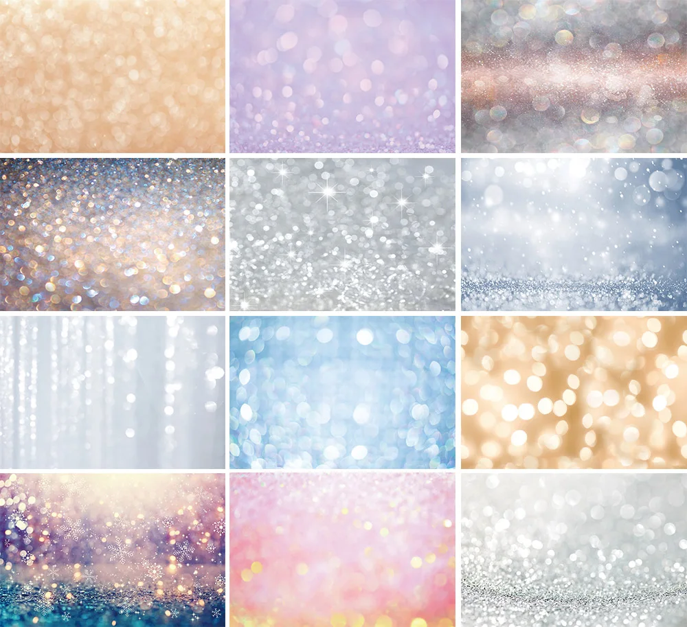 Silver Champagne Bokeh Photography Backdrop Spots Shinning Sparkle Pink Purple Background Photobooth Props Newborn Photo Studio