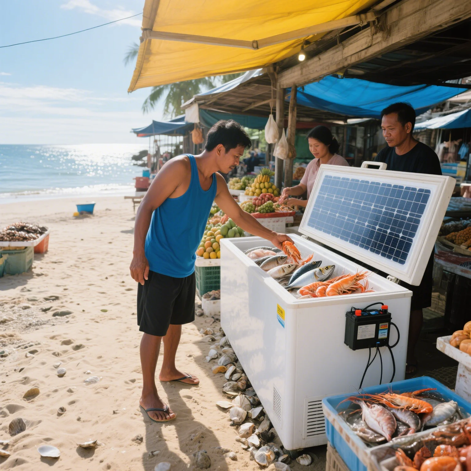 200L-600L capacity works with solar panels and batteries for chest freezers