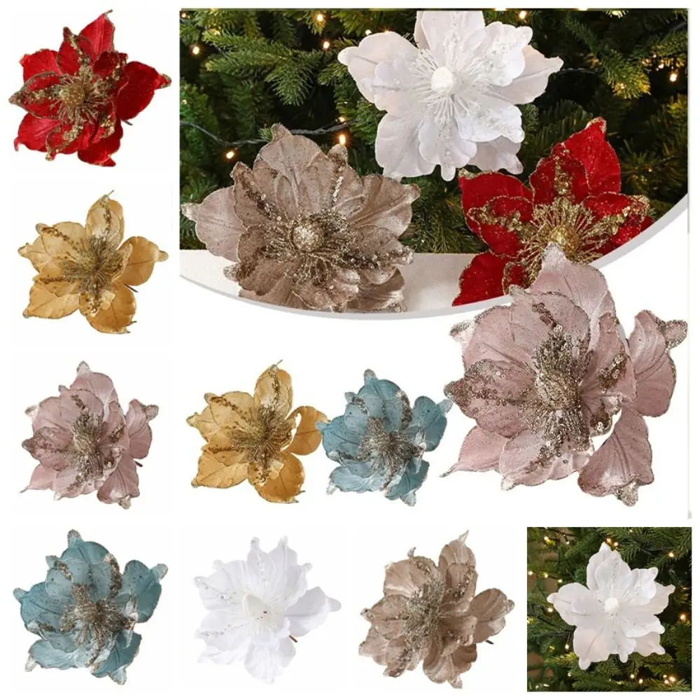 

Multipurpose DIY Christmas Flower Pendants Cloth Multi-layer Simulated Xmas Flower Handmade Xmas Tree Oranments New Year